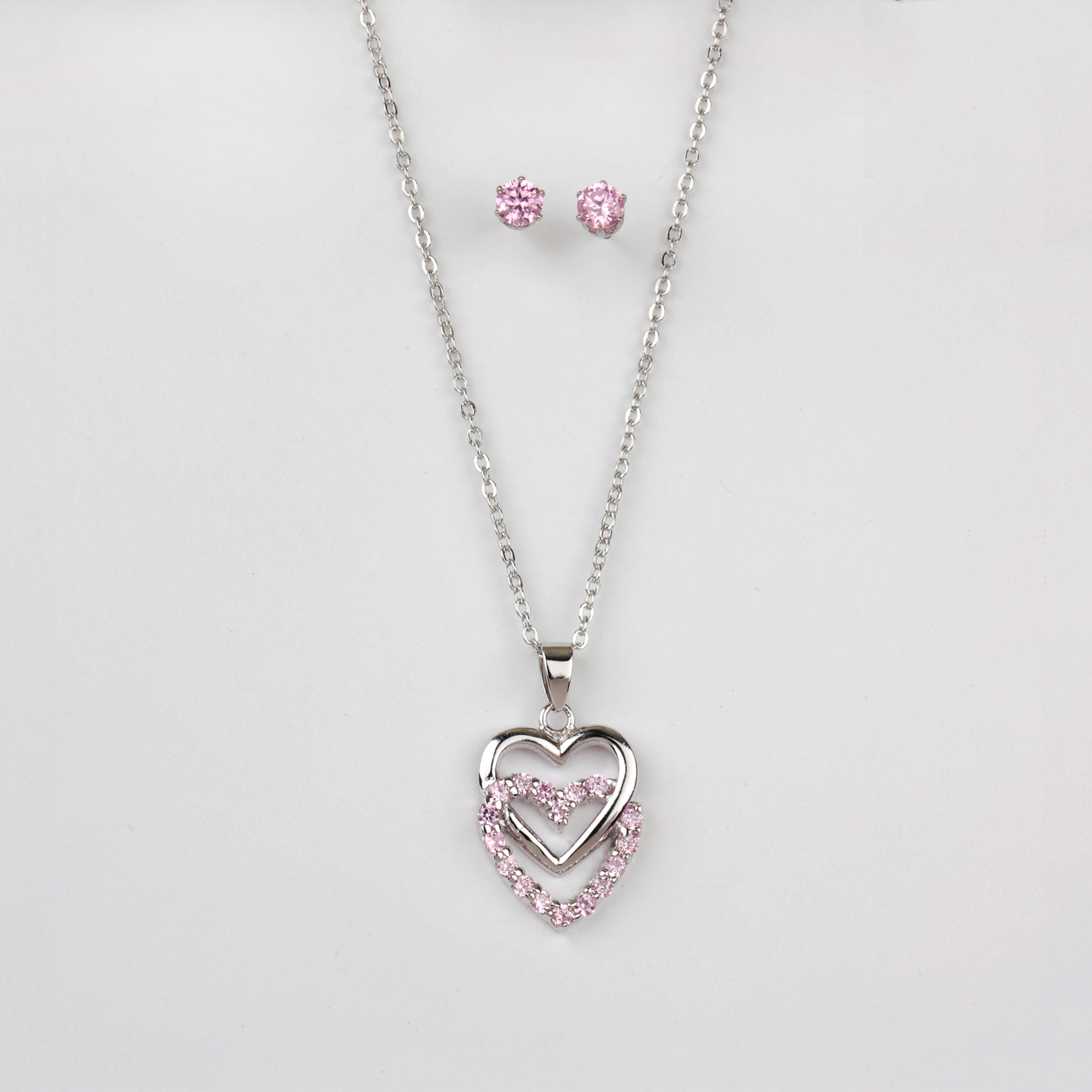 Women’s Double Heart Necklace and Earrings Set—$10.00! Women’s Double Heart Necklace and Earrings Set—$10.00!