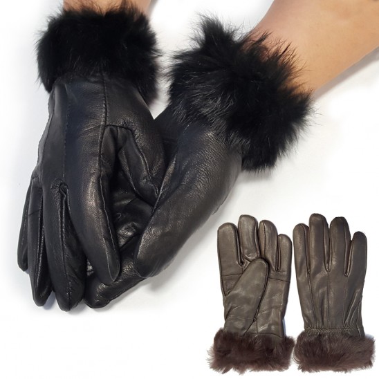 Lether and Faux Fur Insulated Gloves Only $3.99 Shipped!