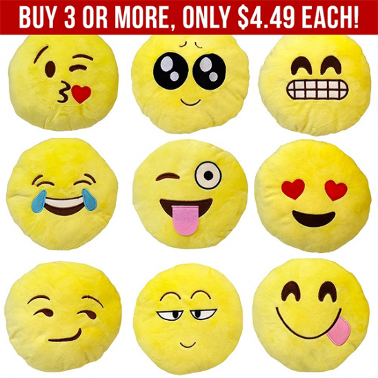 *SO CUTE!* Emoji Pillows as Low as $4.49!