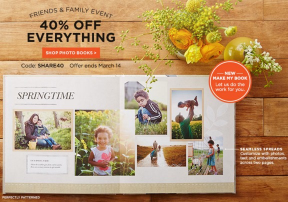 Extra 40% Off Shutterfly! Great for Mother’s Day!