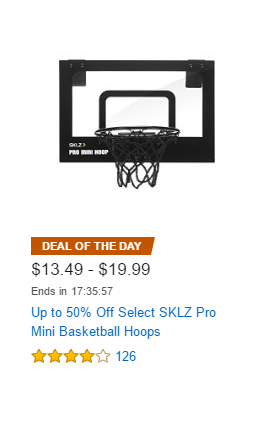 Today Only!  Up to 50% Off Select SKLZ Pro Mini Basketball Hoops!