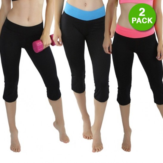 Ladies’ Yoga Capri Pants WIth Fold Over Waistband Only $8.99 Shipped!