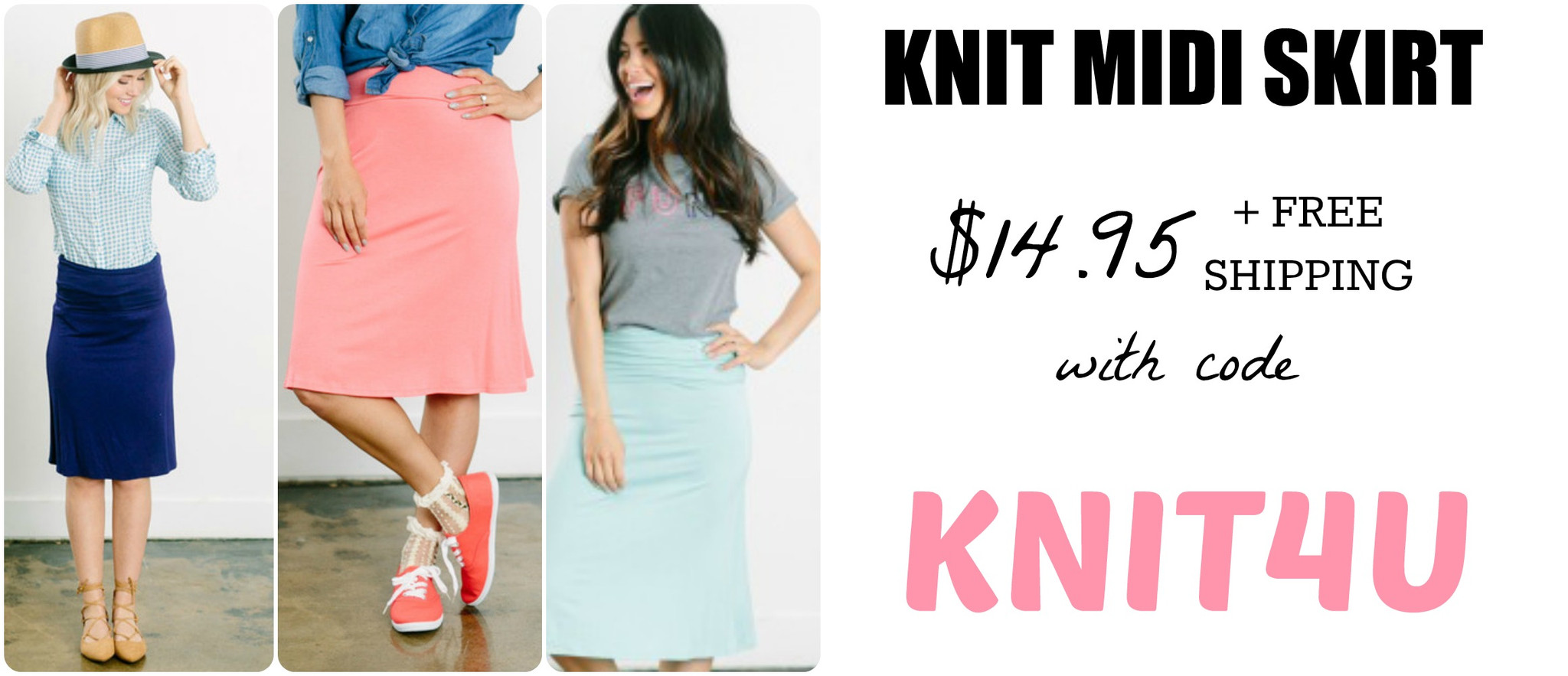 Cute and Comfy Knit Midi Skirt Only $14.95 Shipped!