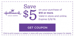 Hallmark: $5 off $10 or More (Check Your Emails)