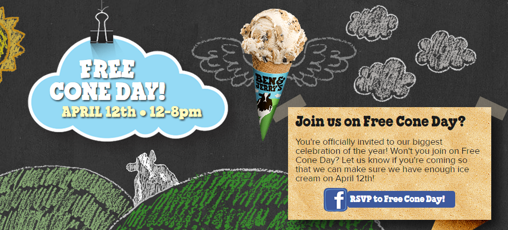 4/12 is Free Cone Day at Ben & Jerry’s!
