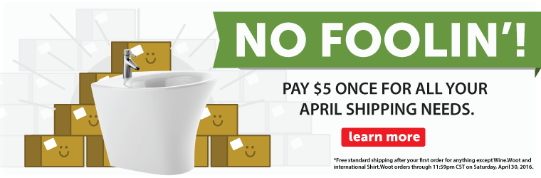 $5 Gets You FREE Shipping From Woot! for the Month of April!