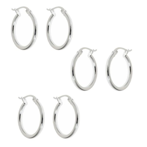 Three Pairs of Sterling Silver French Lock Hoop Earrings—$9.99 + FREE Shipping