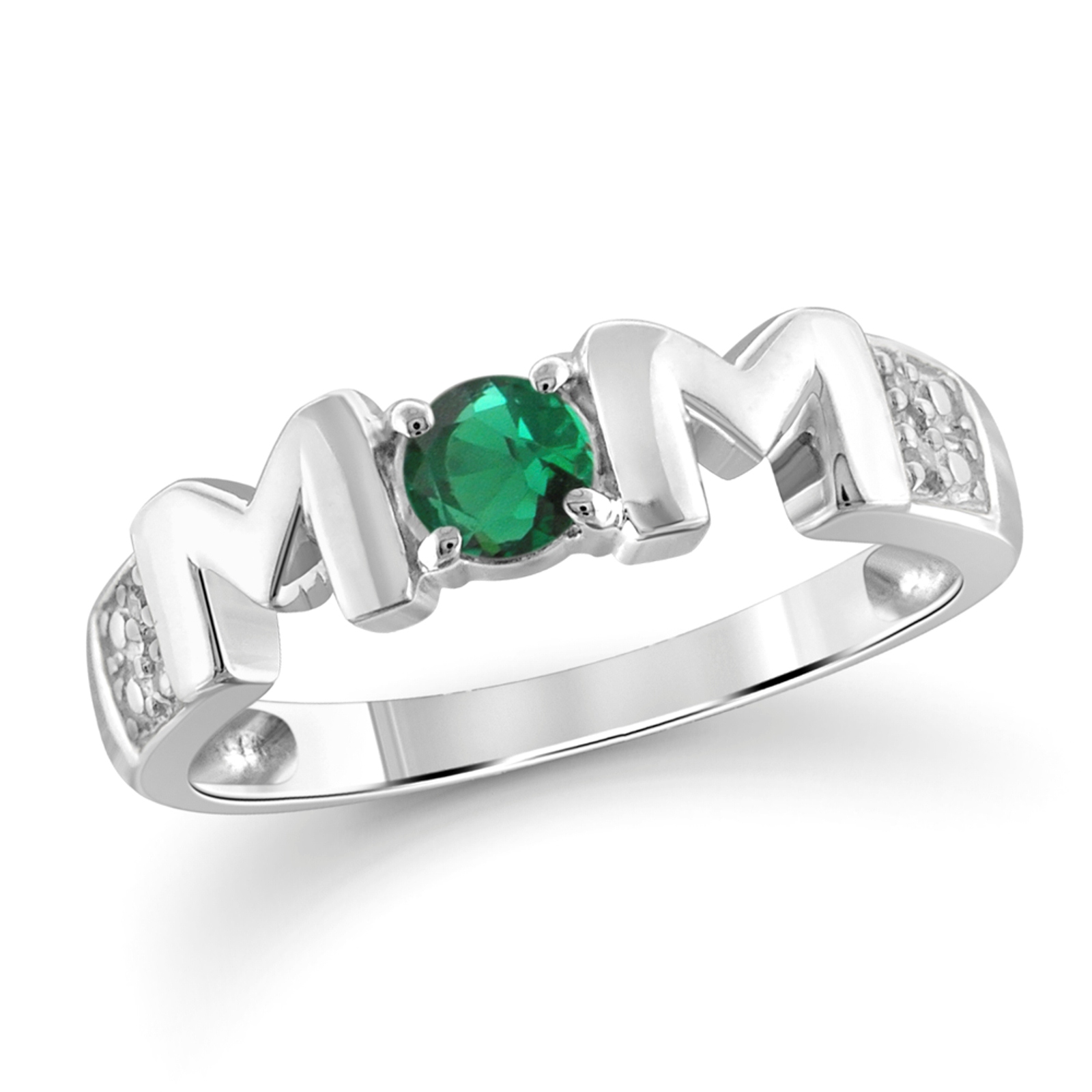 Sterling Silver and Emerald MOM Ring—$31.99!
