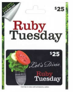 $50 in Ruby Tuesday Gift Cards, Just $40!