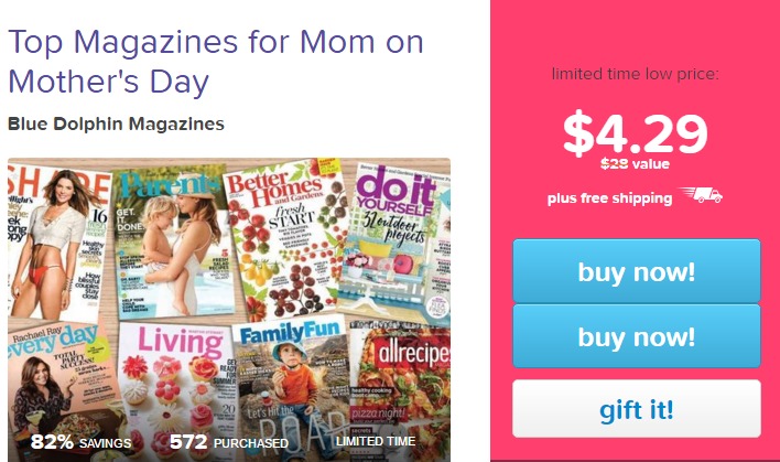 Magazines for Mother’s Day as Low as $4.29/yr! Magazines for Mother’s Day as Low as $4.29/yr!