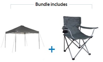 Ozark Trail Instant 10×10 Straight Leg Canopy with 4 Chairs—$97.00
