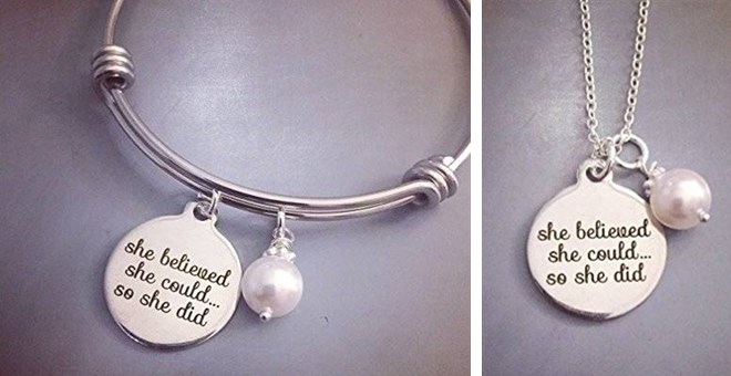 She Believed She Could – Necklace or Bangle – Just $9.99! She Believed She Could – Necklace or Bangle – Just $9.99!