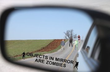 “Objects in Mirror Are Zombies” Sticker Just $1.95 Shipped!