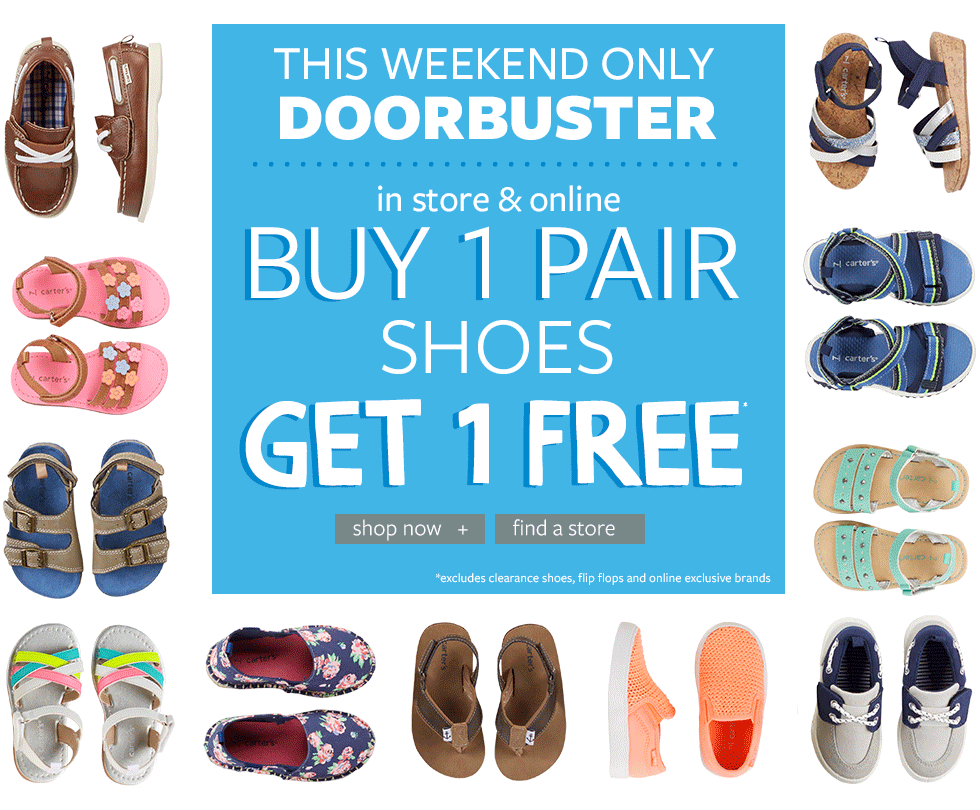 Carter’s BOGO Kids’ Shoe Sale! Carter’s BOGO Kids’ Shoe Sale!