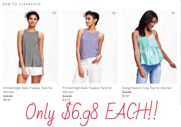 30% Off Old Navy Clearance! CUTE Tanks Only $6.98! 30% Off Old Navy Clearance! CUTE Tanks Only $6.98!