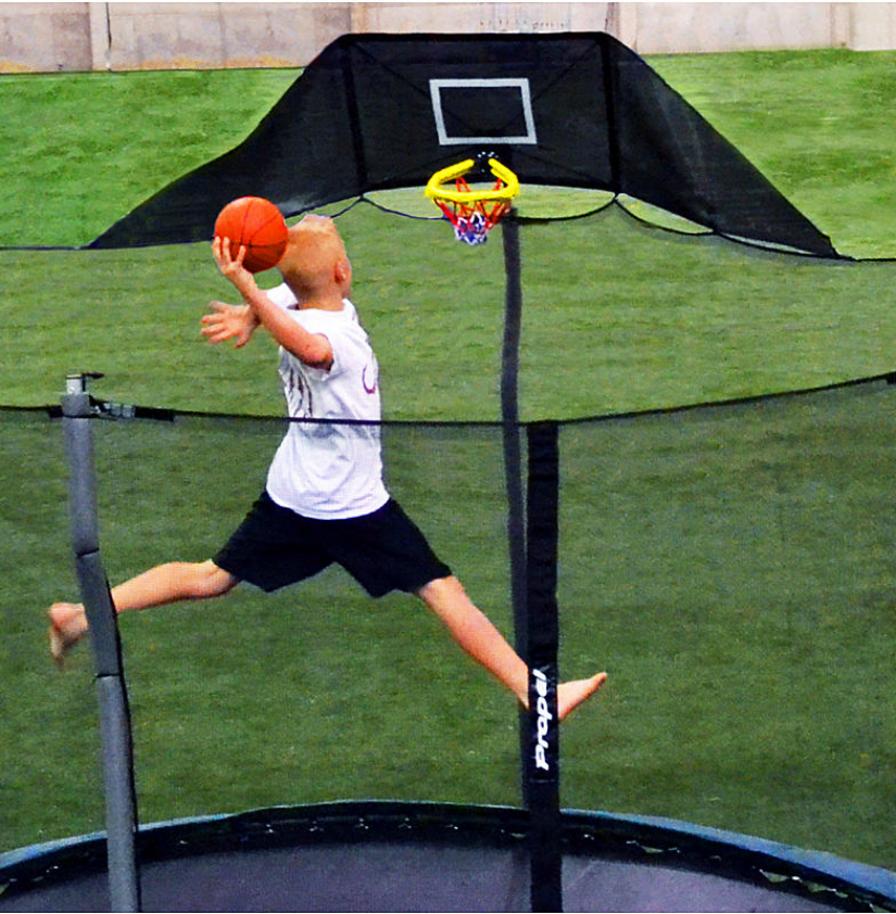 Propel 12′ Trampoline With Enclosure and Jump ‘N’ Jam Basketball Set—$189.99!