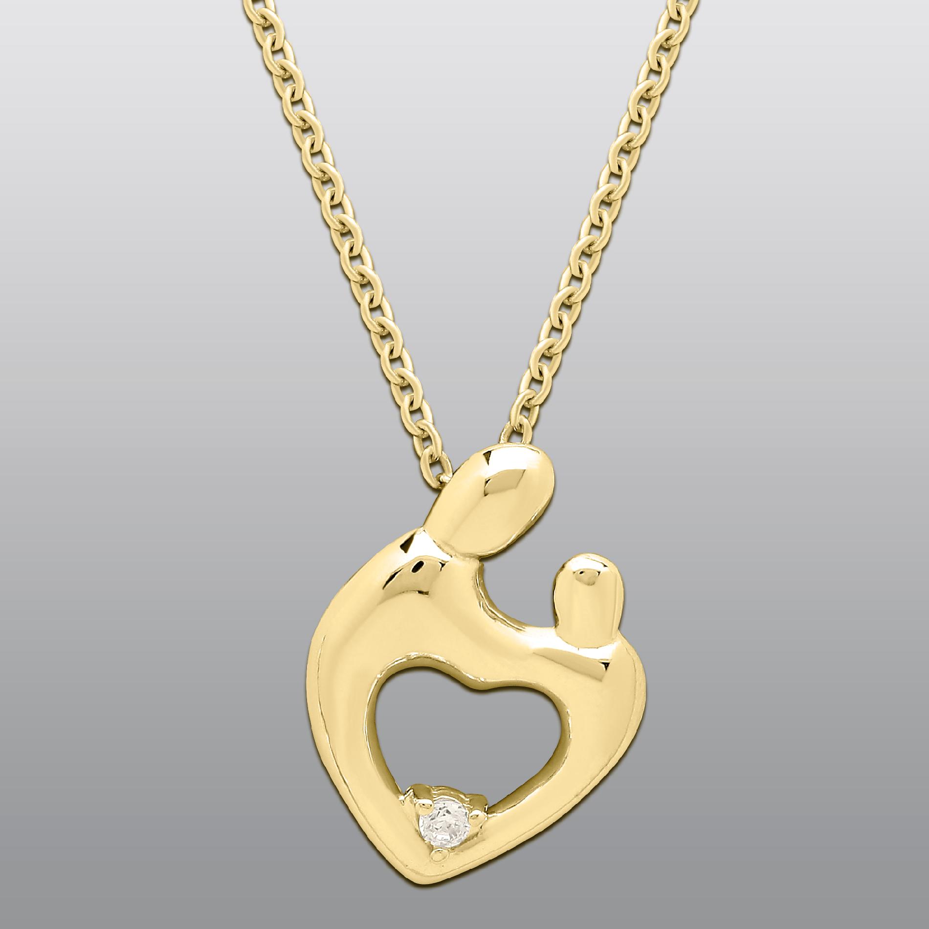 Gold Plated Brass Mom and Child 18″ Pendant Down to $5.00!