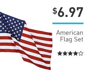 3′ x 5′ American Flag Set Only $6.97!
