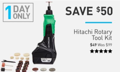 Hitachi 47-Piece Variable Speed Multipurpose Rotary Tool Kit—$49.00!
