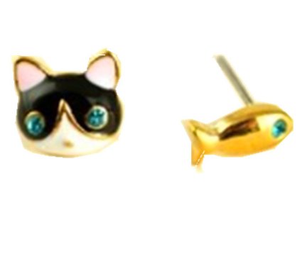 *CUTE* Cat and FIsh Stud Earrings Only $1.35 Shipped!