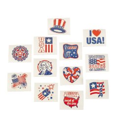 Fourth of July Patriotic Glow In The Dark Tattoos – 72 Pieces – $5.99!