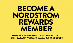 Nordstrom: $10 Promotional Credit when You Join Nordstrom Rewards!