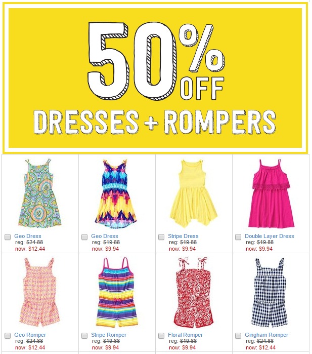 50% OFF Dresses and Rompers From Crazy 8 + FREE Shipping!