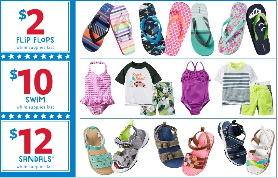 FREE Shipping From Carter’s and OshKosh | $2 Flip-Flops, $10 Swim, and MORE!