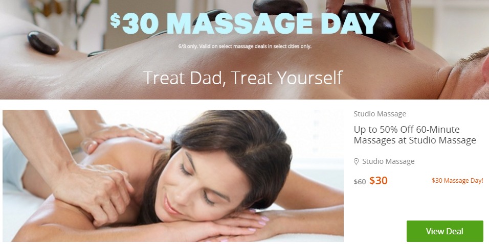 $30 Massage Day at Groupon! GREAT Idea for Father’s Day!