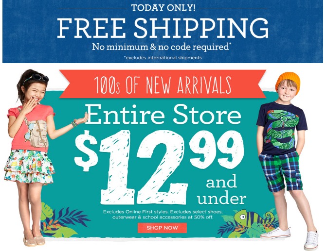 GYMBOREE: Everything $12.99 and Under + FREE Shipping!