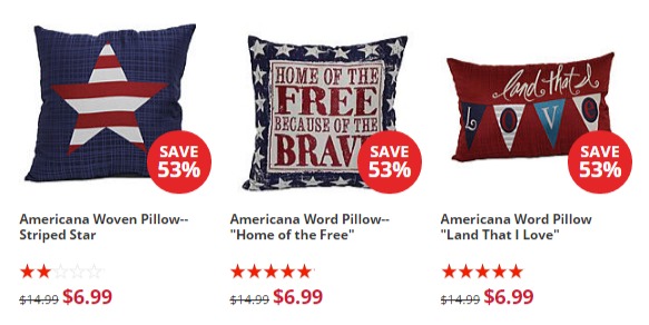 Cute Patriotic Pillows Only $6.99!