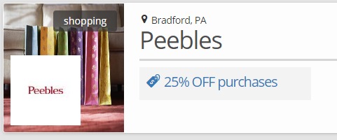 25% off Peebles Coupon + More Local Deals!