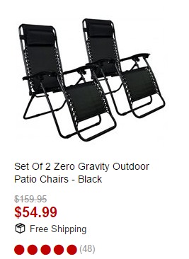 TWO Zero Gravity Chairs Only $54.99 | Only $27.50 per Chair!