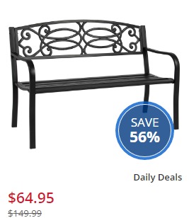 50″ Steel Outdoor Park Bench Only $64.95