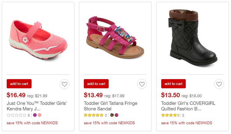 15% off Kids’ Shoes at Target With Code!