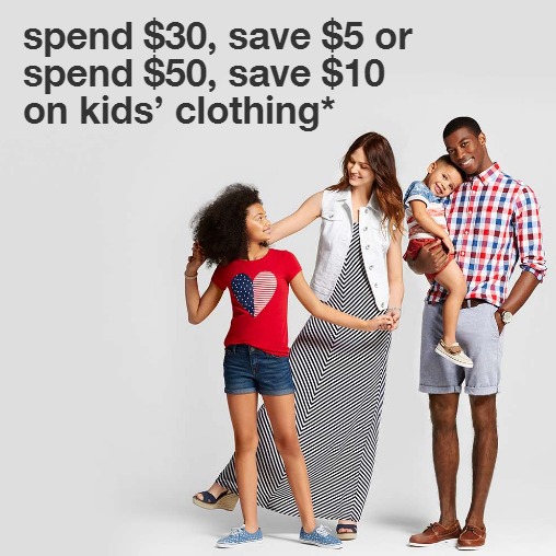 EXTRA $10 off Kids’ Clothes With $50 Purchase From Target EXTRA $10 off Kids’ Clothes With $50 Purchase From Target