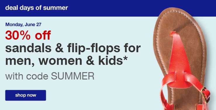 30% OFF Flip-Flops and Sandals | Prices From $2.23!