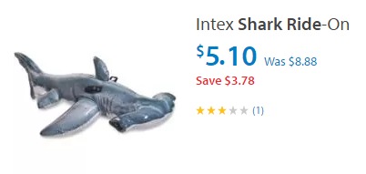 Intex Shark Ride-on Inflatable Pool Toy ONLY $5.10!