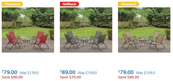 Mainstays Albany Lane 5-Piece Folding Seating Set—$79! (SAVE $80!)