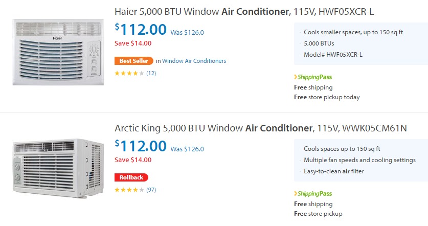 Air Conditioners Only $112 From Walmart!