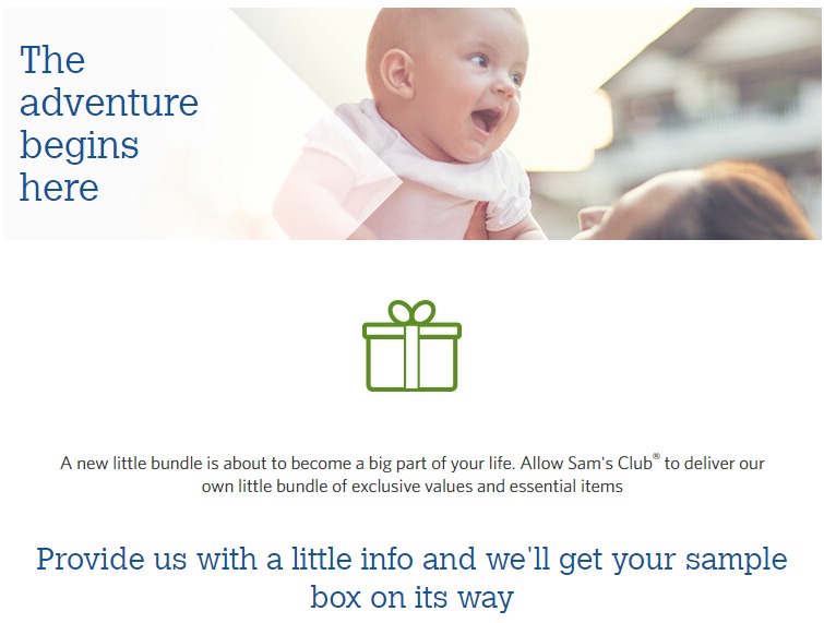 STILL AVAILABLE: FREE Baby Sample Box From Sam’s Club (No Membership Required)