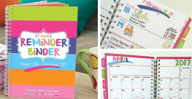 2016-2017 Reminder Binder Planner with New Features and Bonus 432 Stickers – Just $14.95!