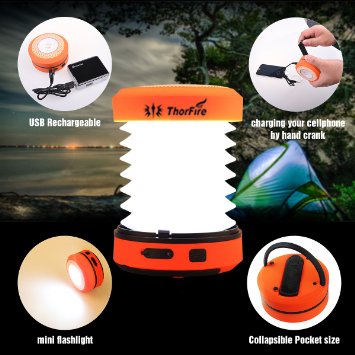 ThorFire Hand Crank Rechargeable Camping Lantern / Phone Charger Only $11.99!