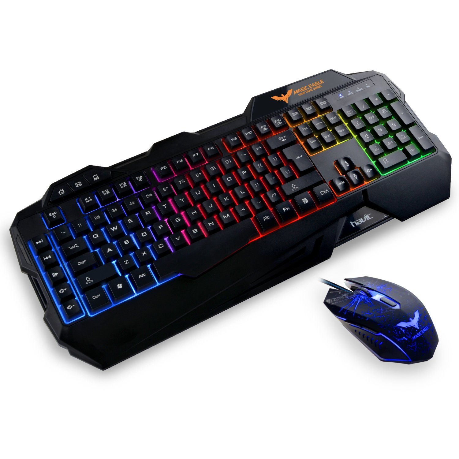 AMAZON PRIME: HAVIT Rainbow Backlit Wired Gaming Keyboard and Mouse Combo