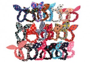 Set of 20 CUTE Rabbit Ear Hair Ties Only $4.99 Shipped!