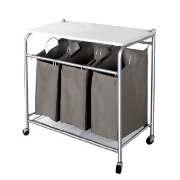 AMAZON PRIME: StorageManiac 3 Lift-off Foldable Laundry Sorter with Ironing Board—$46.97!