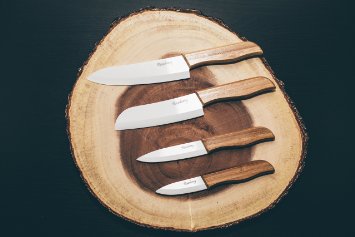 AMAZON PRIME: Rouxberry Premium-8pc-Ceramic Knife Set with Crafted Anti-bacterial Bamboo Handles—$39.99!