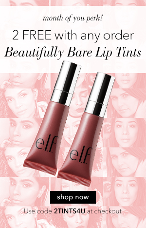 Two FREE Beautifully Bare Lip Tints With ANY e.l.f. Order!