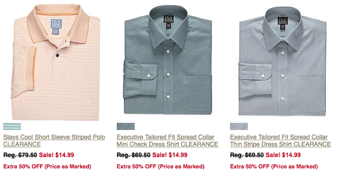 Jos. A. BANK: Take Extra 50% off Clearance Items = Men’s Dress Shirts $14.99 (Reg. $69) & Suit Coats $99 shipped! (Reg. $595)