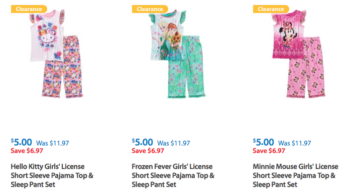 RUN! Walmart: Character Pajama Sets only $5.00 Each! (Reg. $11.97)